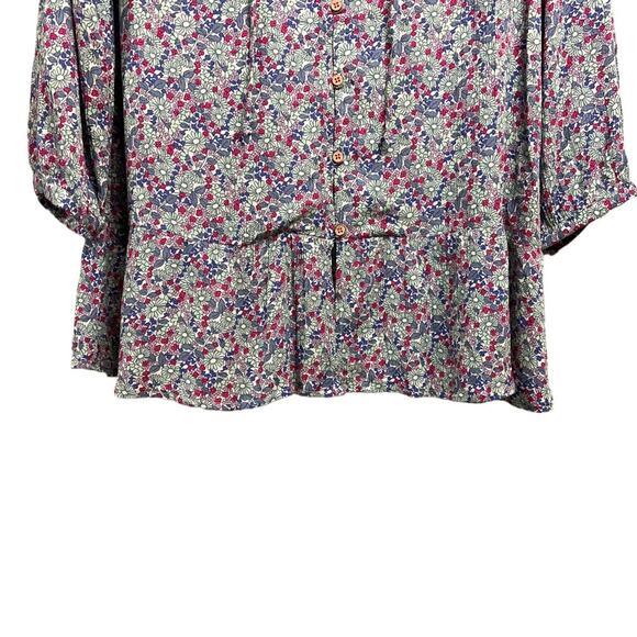 Vintage X America Elsie Women Medium Top Blouse Ditsy Floral Peplum Boho Spring - Picture 9 of 16